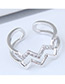 Fashion Silver Color Wave Shape Design Opening Ring