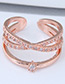 Fashion Rose Gold Pure Color Design Multi-layer Opening Ring