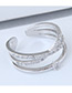 Fashion Silver Color Pure Color Design Multi-layer Opening Ring