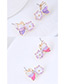 Fashion Purple+pink Flower&butterfly Shape Design Earrings