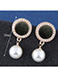 Fashion Green Round Shape Design Pearl Earrings