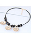 Fashion Black Flower Shape Design Necklace