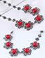 Fashion Red Round Shape Decorated Necklace