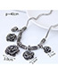 Fashion Dark Gray Flower Shape Design Necklace