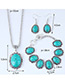 Fashion Green Oval Shape Decorated Necklace
