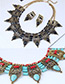 Vintage Blue Water Drop Shape Decorated Jewelry Set