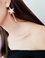 Fashion Gold Color Stars Shape Decorated Long Earrings