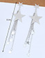 Fashion Silver Color Stars Shape Decorated Long Earrings