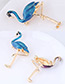 Fashion Blue Flamingo Shape Decorated Simple Brooch