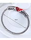 Fashion Silver Color+red Gemstone Decorated Opening Bracelet