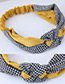 Sweet Yellow+black Grid Pattern Decorated Wide Hair Band
