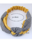 Sweet Yellow+black Grid Pattern Decorated Wide Hair Band