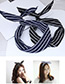 Sweet Navy+white Stripe Pattern Decorated Wide Hair Band