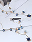 Fashion Blue Square Shape Decorated Necklace