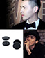Fashion Black Dumbbell Shape Design Earring