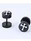 Fashion Black Cross Pattern Decorated Earrings
