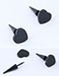 Fashion Black Heart Shape Design Earrings