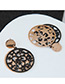 Fashion Rose Gold+black Hollow Out Design Round Earrings