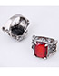 Vintage Red Sqaure Shape Decorated Ring