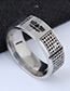 Trendy Silver Color+black Pure Color Decorated Ring