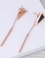 Fashion Rose Gold Triangle Shape Decorated Earrings
