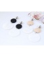 Elegant White+black Round Shape Design Simple Earrings