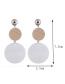 Elegant White+beige Round Shape Design Simple Earrings