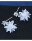 Sweet Silver Color Flower Shape Design Pure Color Earrings