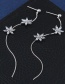 Sweet Silver Color Flowers Decorated Long Tassel Earrings