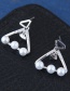 Sweet Silver Color Pearls Decorated Triangle Shape Earrings