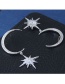 Sweet Silver Color Moon&sun Shape Design Pure Color Earrings