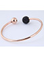 Elegant Rose Gold+black Round Ball Decorated Opening Bracelet