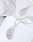 Elegant Silver Color Hollow Out Leaf Pendant Decorated Necklace