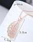 Elegant Silver Color Hollow Out Leaf Pendant Decorated Necklace