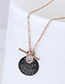 Elegant Black Letter Pattern Decorated Necklace