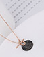 Elegant Black Letter Pattern Decorated Necklace