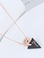Elegant Black Triangle Shape Pendant Decorated Necklace