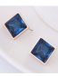 Fashion Blue Square Shape Decorated Earrings