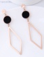 Fashion Rose Gold +black Geometric Shape Decorated Earrings