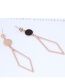 Fashion Rose Gold +black Geometric Shape Decorated Earrings