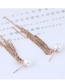 Fashion Rose Gold Tassel Decorated Earrings
