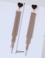 Fashion Red+rose Gold Heart Shape Decorated Tassel Earrings
