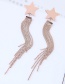 Fashion Rose Gold Star Shape Design Tassel Earrings