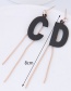 Fashion Black Letter Pattern Decorated Tassel Earrings