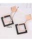 Fashion Rose Gold+black Hollow Out Design Square Earrings