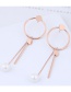 Fashion Rose Gold Round Shape Decorated Tassel Earrings