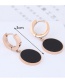 Fashion Black+rose Round Shape Decorated Earrings