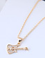 Fashion Gold Color Guitar Shape Decorated Necklace