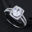 Fashion Silver Color Full Diamond Decorated Double Layer Ring