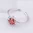 Fashion Red Snowflake Decorated Opening Ring